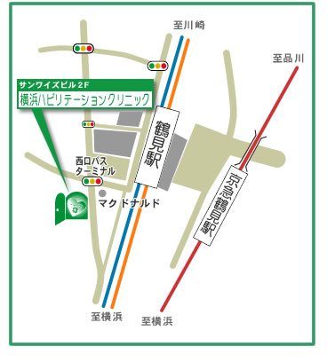 横浜ハビリテーション 簡易アクセスマップ